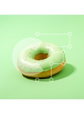 Σετ των 2 Intra Συλλεκτικό Ξύλινο Παζλ Plywood  4mm - Πράσινο παγωμένο ντόνατ με ψεκασμούς σε ανοιχτό πράσινο φόντο Σε Ξύλινο Κουτί - Διαστάσεις: 10x10 cm – 25 κομμάτια