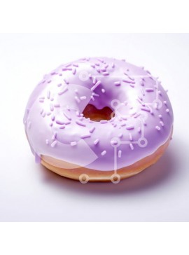 Σετ των 2 Intra Συλλεκτικό Ξύλινο Παζλ Plywood  4mm - Ζωντανό μωβ παγωμένο ντόνατ Σε Ξύλινο Κουτί - Διαστάσεις: 10x10 cm – 25 κομμάτια