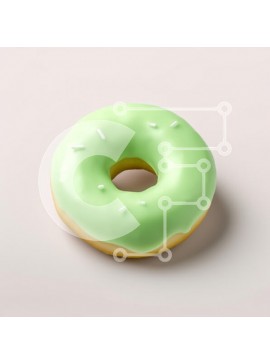 Σετ των 2 Intra Συλλεκτικό Ξύλινο Παζλ Plywood  4mm - Γλασέ πράσινο ντόνατ Σε Ξύλινο Κουτί - Διαστάσεις: 10x10 cm – 25 κομμάτια