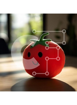 Intra Συλλεκτικό Ξύλινο Παζλ Plywood  4mm - Λούτρινο παιχνίδι ντομάτας σε ξύλινο τραπέζι Σε Ξύλινο Κουτί - Διαστάσεις: 10x10 cm – 25 κομμάτια