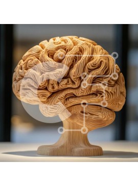 Intra Συλλεκτικό Ξύλινο Παζλ Plywood  4mm - Ξύλινο γλυπτό εγκεφάλου Σε Ξύλινο Κουτί - Διαστάσεις Puzzle: 10x10 cm – 25 κομμάτια