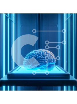 Intra Συλλεκτικό Ξύλινο Παζλ Plywood  4mm - Φουτουριστική εμφάνιση ενός ανθρώπινου εγκεφάλου Σε Ξύλινο Κουτί - Διαστάσεις Puzzle: 10x10 cm – 25 κομμάτια