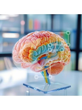 Intra Συλλεκτικό Ξύλινο Παζλ Plywood  4mm - Πολύχρωμο μοντέλο ανθρώπινου εγκεφάλου Σε Ξύλινο Κουτί - Διαστάσεις Puzzle: 10x10 cm – 25 κομμάτια