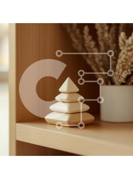 Intra Συλλεκτικό Ξύλινο Παζλ Plywood  4mm - Μινιμαλιστικό ξύλινο ράφι με παιχνίδι στοίβαξης και αποξηραμένα λουλούδια Σε Ξύλινο Κουτί - Διαστάσεις Puzzle: 10x10 cm – 25 κομμάτια