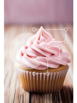 Σετ των 2 Intra Συλλεκτικό Ξύλινο Παζλ Plywood  4mm - Cupcake με Pink Frosting Σε Ξύλινο Κουτί - Διαστάσεις: 10x10 cm – 25 κομμάτια