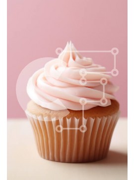 Σετ των 2 Intra Συλλεκτικό Ξύλινο Παζλ Plywood  4mm - Νόστιμο Cupcake με ροζ πάγωμα Σε Ξύλινο Κουτί - Διαστάσεις: 10x10 cm – 25 κομμάτια