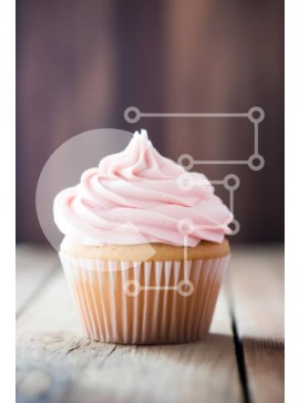 Σετ των 2 Intra Συλλεκτικό Ξύλινο Παζλ Plywood  4mm - Cupcake με ροζ πάγωμα σε ξύλινο φόντο Σε Ξύλινο Κουτί - Διαστάσεις: 10x10 cm – 25 κομμάτια