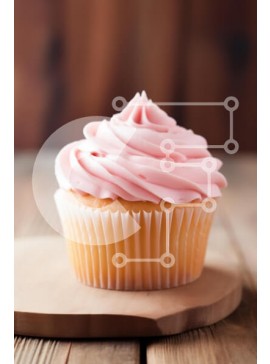 Σετ των 2 Intra Συλλεκτικό Ξύλινο Παζλ Plywood  4mm - Νόστιμο Cupcake Pink Frosted Σε Ξύλινο Κουτί - Διαστάσεις: 10x10 cm – 25 κομμάτια