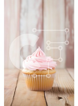 Σετ των 2 Intra Συλλεκτικό Ξύλινο Παζλ Plywood  4mm - Νόστιμο Cupcake με ροζ πάγωμα Σε Ξύλινο Κουτί - Διαστάσεις: 10x10 cm – 25 κομμάτια