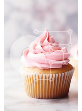 Σετ των 2 Intra Συλλεκτικό Ξύλινο Παζλ Plywood  4mm - Cupcake με Pink Frosting Σε Ξύλινο Κουτί - Διαστάσεις: 10x10 cm – 25 κομμάτια