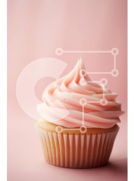 Σετ των 2 Intra Συλλεκτικό Ξύλινο Παζλ Plywood  4mm - Νόστιμο Cupcake με ροζ πάγωμα Σε Ξύλινο Κουτί - Διαστάσεις: 10x10 cm – 25 κομμάτια