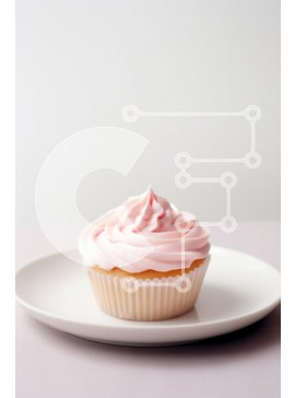 Σετ των 2 Intra Συλλεκτικό Ξύλινο Παζλ Plywood  4mm - Cupcake με Pink Frosting Σε Ξύλινο Κουτί - Διαστάσεις: 10x10 cm – 25 κομμάτια
