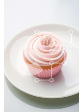 Σετ των 2 Intra Συλλεκτικό Ξύλινο Παζλ Plywood  4mm - Νόστιμο Cupcake Pink Frosted Σε Ξύλινο Κουτί - Διαστάσεις: 10x10 cm – 25 κομμάτια