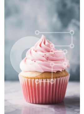 Σετ των 2 Intra Συλλεκτικό Ξύλινο Παζλ Plywood  4mm - Cupcake με Pink Frosting Σε Ξύλινο Κουτί - Διαστάσεις: 10x10 cm – 25 κομμάτια