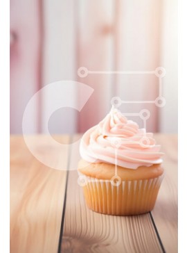 Σετ των 2 Intra Συλλεκτικό Ξύλινο Παζλ Plywood  4mm - Νόστιμο Cupcake με ροζ πάγωμα Σε Ξύλινο Κουτί - Διαστάσεις: 10x10 cm – 25 κομμάτια