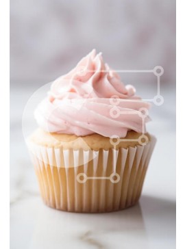 Σετ των 2 Intra Συλλεκτικό Ξύλινο Παζλ Plywood  4mm - Νόστιμο Cupcake με ροζ πάγωμα Σε Ξύλινο Κουτί - Διαστάσεις: 10x10 cm – 25 κομμάτια