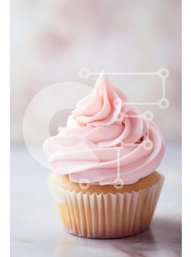 Σετ των 2 Intra Συλλεκτικό Ξύλινο Παζλ Plywood  4mm - Νόστιμο Cupcake με ροζ πάγωμα Σε Ξύλινο Κουτί - Διαστάσεις: 10x10 cm – 25 κομμάτια