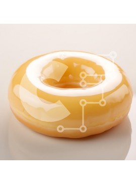 Σετ των 2 Intra Συλλεκτικό Ξύλινο Παζλ Plywood  4mm - Γυαλισμένο κίτρινο ντόνατ Σε Ξύλινο Κουτί - Διαστάσεις: 10x10 cm – 25 κομμάτια