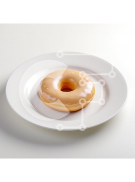 Σετ των 2 Intra Συλλεκτικό Ξύλινο Παζλ Plywood  4mm - Γυαλισμένο ντόνατ σε λευκό πιάτο Σε Ξύλινο Κουτί - Διαστάσεις: 10x10 cm – 25 κομμάτια