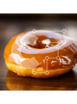 Σετ των 2 Intra Συλλεκτικό Ξύλινο Παζλ Plywood  4mm - Γυαλισμένο ντόνατ σε ξύλινη επιφάνεια Σε Ξύλινο Κουτί - Διαστάσεις: 10x10 cm – 25 κομμάτια