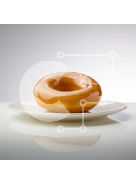 Σετ των 2 Intra Συλλεκτικό Ξύλινο Παζλ Plywood  4mm - Γυαλισμένο ντόνατ στο πιάτο Σε Ξύλινο Κουτί - Διαστάσεις: 10x10 cm – 25 κομμάτια