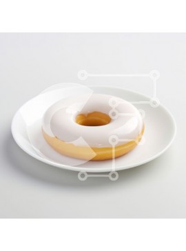 Σετ των 2 Intra Συλλεκτικό Ξύλινο Παζλ Plywood  4mm - Γυαλισμένο ντόνατ σε λευκό πιάτο Σε Ξύλινο Κουτί - Διαστάσεις: 10x10 cm – 25 κομμάτια