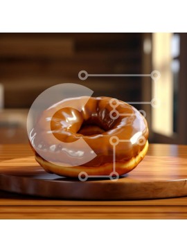 Σετ των 2 Intra Συλλεκτικό Ξύλινο Παζλ Plywood  4mm - Ντόνατ με γλάσο σοκολάτας σε ξύλινη επιφάνεια Σε Ξύλινο Κουτί - Διαστάσεις: 10x10 cm – 25 κομμάτια