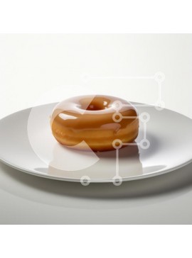 Σετ των 2 Intra Συλλεκτικό Ξύλινο Παζλ Plywood  4mm - Γυαλισμένο ντόνατ σε λευκό πιάτο Σε Ξύλινο Κουτί - Διαστάσεις: 10x10 cm – 25 κομμάτια