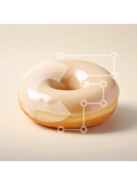 Σετ των 2 Intra Συλλεκτικό Ξύλινο Παζλ Plywood  4mm - Γυαλισμένο ντόνατ σε ανοιχτόχρωμο φόντο Σε Ξύλινο Κουτί - Διαστάσεις: 10x10 cm – 25 κομμάτια