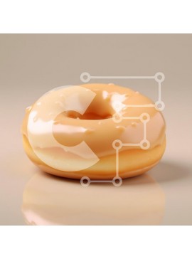 Σετ των 2 Intra Συλλεκτικό Ξύλινο Παζλ Plywood  4mm - Γυαλισμένο ντόνατ σε ουδέτερο φόντο Σε Ξύλινο Κουτί - Διαστάσεις: 10x10 cm – 25 κομμάτια