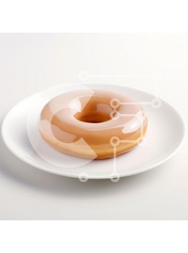 Σετ των 2 Intra Συλλεκτικό Ξύλινο Παζλ Plywood  4mm - Γυαλισμένο ντόνατ σε λευκό πιάτο Σε Ξύλινο Κουτί - Διαστάσεις: 10x10 cm – 25 κομμάτια