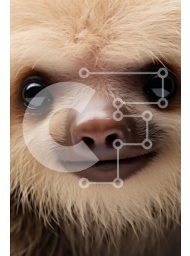 Σετ των 2 Intra Συλλεκτικό Ξύλινο Παζλ Plywood  4mm - Κοντινό πλάνο του προσώπου ενός νωθρού Σε Ξύλινο Κουτί - Διαστάσεις: 10x10 cm – 25 κομμάτια