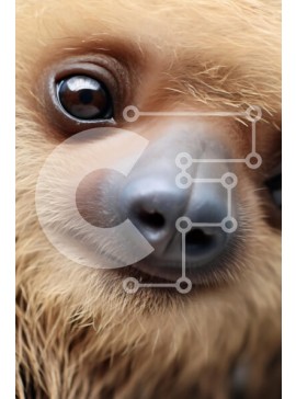 Σετ των 2 Intra Συλλεκτικό Ξύλινο Παζλ Plywood  4mm - Κοντινό πλάνο του προσώπου ενός νωθρού Σε Ξύλινο Κουτί - Διαστάσεις: 10x10 cm – 25 κομμάτια