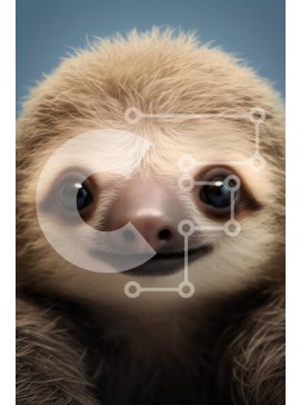 Σετ των 2 Intra Συλλεκτικό Ξύλινο Παζλ Plywood  4mm - Γοητευτικός νωθρός που χαμογελά Σε Ξύλινο Κουτί - Διαστάσεις: 10x10 cm – 25 κομμάτια