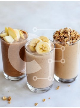 Σετ των 2 Intra Συλλεκτικό Ξύλινο Παζλ Plywood  4mm - Ποικιλία Smoothies με γαρνιτούρες Σε Ξύλινο Κουτί - Διαστάσεις: 10x10 cm – 25 κομμάτια