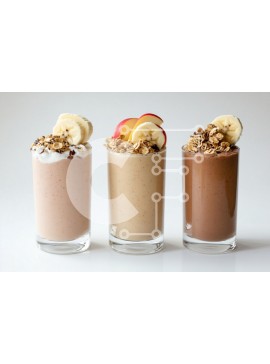 Σετ των 2 Intra Συλλεκτικό Ξύλινο Παζλ Plywood  4mm - Τρία νόστιμα smoothies Σε Ξύλινο Κουτί - Διαστάσεις: 10x10 cm – 25 κομμάτια