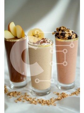 Σετ των 2 Intra Συλλεκτικό Ξύλινο Παζλ Plywood  4mm - Δροσιστικά Smoothies με Γαρνιτούρες Σε Ξύλινο Κουτί - Διαστάσεις: 10x10 cm – 25 κομμάτια