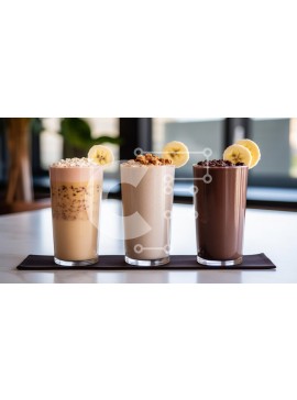 Σετ των 2 Intra Συλλεκτικό Ξύλινο Παζλ Plywood  4mm - Τρεις ποικιλίες Smoothies Σε Ξύλινο Κουτί - Διαστάσεις: 10x10 cm – 25 κομμάτια