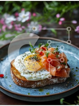 Σετ των 2 Intra Συλλεκτικό Ξύλινο Παζλ Plywood  4mm - Γκουρμέ πρωινό με αυγό και καπνιστό σολομό Σε Ξύλινο Κουτί - Διαστάσεις: 10x10 cm – 25 κομμάτια