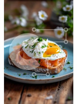 Σετ των 2 Intra Συλλεκτικό Ξύλινο Παζλ Plywood  4mm - Καπνιστός σολομός σε τοστ με αυγό ποσέ Σε Ξύλινο Κουτί - Διαστάσεις: 10x10 cm – 25 κομμάτια