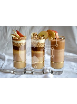 Σετ των 2 Intra Συλλεκτικό Ξύλινο Παζλ Plywood  4mm - Ροφήματα με στρώσεις με φέτες μήλου Σε Ξύλινο Κουτί - Διαστάσεις: 10x10 cm – 25 κομμάτια