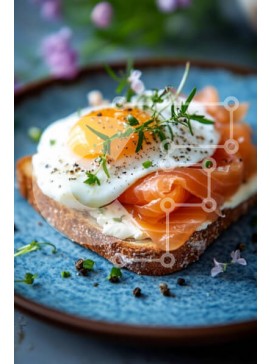 Σετ των 2 Intra Συλλεκτικό Ξύλινο Παζλ Plywood  4mm - Τοστ με καπνιστό σολομό και αυγό Σε Ξύλινο Κουτί - Διαστάσεις: 10x10 cm – 25 κομμάτια