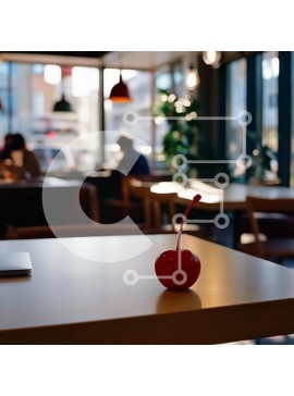 Intra Συλλεκτικό Ξύλινο Παζλ Plywood  4mm - Κεράσι στο τραπέζι σε ένα περιβάλλον καφέ Σε Ξύλινο Κουτί - Διαστάσεις Puzzle: 10x10 cm – 25 κομμάτια