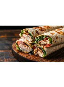 Σετ των 2 Intra Συλλεκτικό Ξύλινο Παζλ Plywood  4mm - Τυλίγματα κοτόπουλου σε ξύλινη πιατέλα Σε Ξύλινο Κουτί - Διαστάσεις: 10x10 cm – 25 κομμάτια