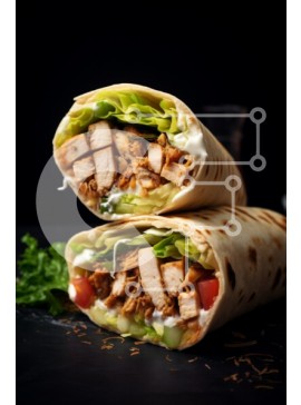 Σετ των 2 Intra Συλλεκτικό Ξύλινο Παζλ Plywood  4mm - Νόστιμο περιτύλιγμα κοτόπουλου με φρέσκα υλικά Σε Ξύλινο Κουτί - Διαστάσεις: 10x10 cm – 25 κομμάτια