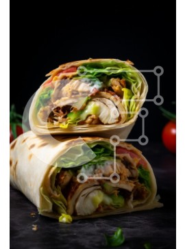 Σετ των 2 Intra Συλλεκτικό Ξύλινο Παζλ Plywood  4mm - Ψητό περιτύλιγμα κοτόπουλου με φρέσκα λαχανικά Σε Ξύλινο Κουτί - Διαστάσεις: 10x10 cm – 25 κομμάτια