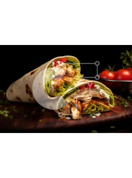 Σετ των 2 Intra Συλλεκτικό Ξύλινο Παζλ Plywood  4mm - Νόστιμο περιτύλιγμα κοτόπουλου με φρέσκα υλικά Σε Ξύλινο Κουτί - Διαστάσεις: 10x10 cm – 25 κομμάτια