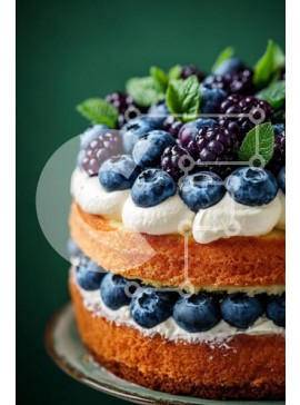 Σετ των 2 Intra Συλλεκτικό Ξύλινο Παζλ Plywood  4mm - Κέικ δύο επιπέδων με μούρα και δυόσμο Σε Ξύλινο Κουτί - Διαστάσεις: 10x10 cm – 25 κομμάτια