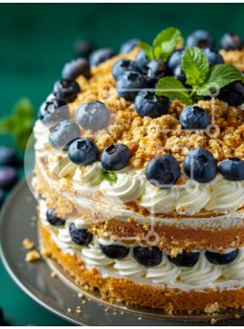 Σετ των 2 Intra Συλλεκτικό Ξύλινο Παζλ Plywood  4mm - Κέικ με στρώσεις βατόμουρου με κρέμα παγώματος Σε Ξύλινο Κουτί - Διαστάσεις: 10x10 cm – 25 κομμάτια