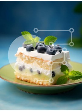 Σετ των 2 Intra Συλλεκτικό Ξύλινο Παζλ Plywood  4mm - Φέτα κέικ βατόμουρου με σαντιγί Σε Ξύλινο Κουτί - Διαστάσεις: 10x10 cm – 25 κομμάτια